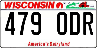 WI license plate 479ODR