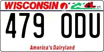 WI license plate 479ODU