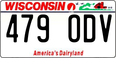 WI license plate 479ODV