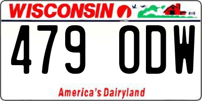 WI license plate 479ODW