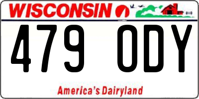 WI license plate 479ODY
