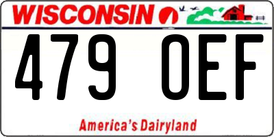 WI license plate 479OEF