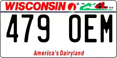 WI license plate 479OEM