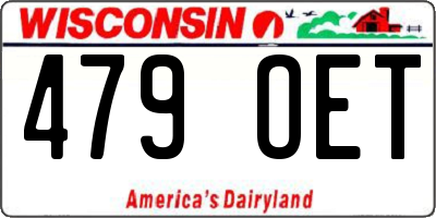 WI license plate 479OET