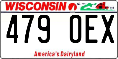 WI license plate 479OEX