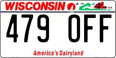 WI license plate 479OFF