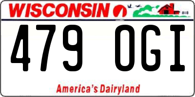 WI license plate 479OGI