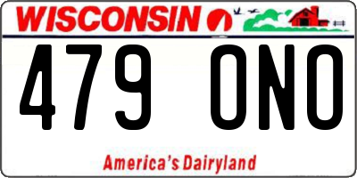 WI license plate 479ONO