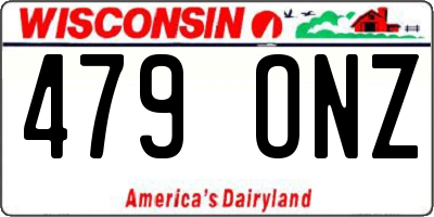 WI license plate 479ONZ