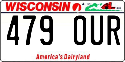 WI license plate 479OUR