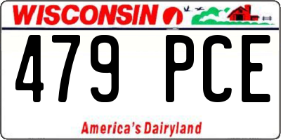 WI license plate 479PCE