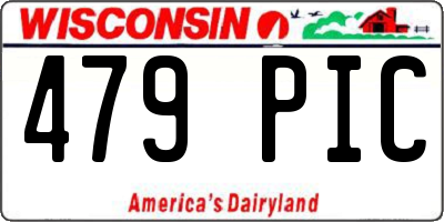 WI license plate 479PIC