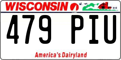 WI license plate 479PIU