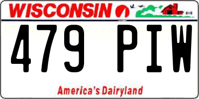 WI license plate 479PIW