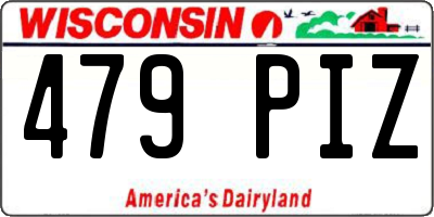 WI license plate 479PIZ