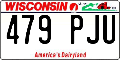 WI license plate 479PJU