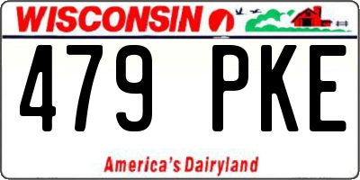 WI license plate 479PKE