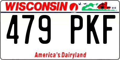 WI license plate 479PKF