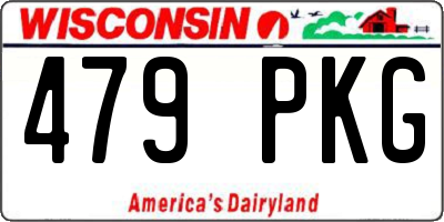 WI license plate 479PKG