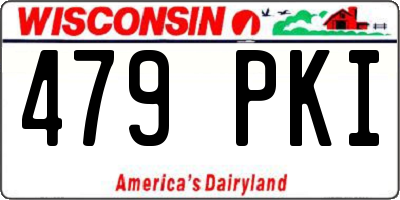 WI license plate 479PKI