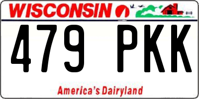 WI license plate 479PKK