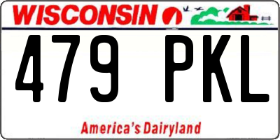 WI license plate 479PKL