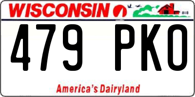 WI license plate 479PKO
