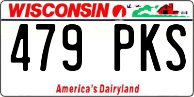 WI license plate 479PKS