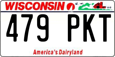 WI license plate 479PKT