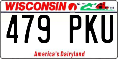WI license plate 479PKU