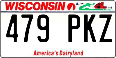 WI license plate 479PKZ