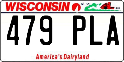 WI license plate 479PLA