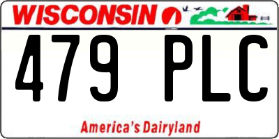 WI license plate 479PLC