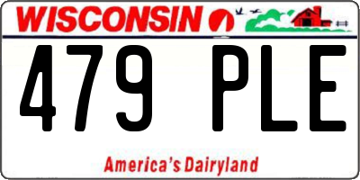 WI license plate 479PLE