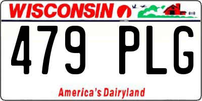 WI license plate 479PLG