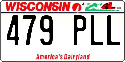 WI license plate 479PLL