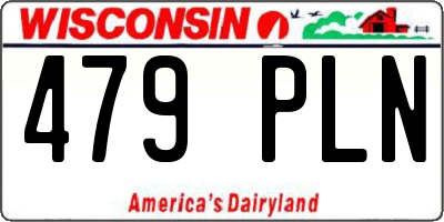 WI license plate 479PLN