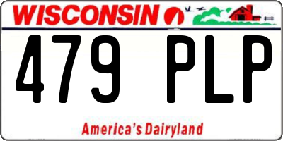 WI license plate 479PLP