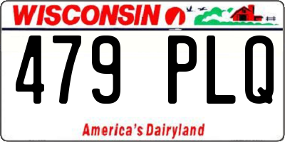 WI license plate 479PLQ