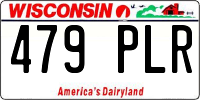 WI license plate 479PLR