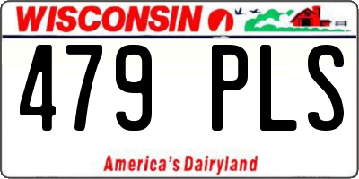 WI license plate 479PLS