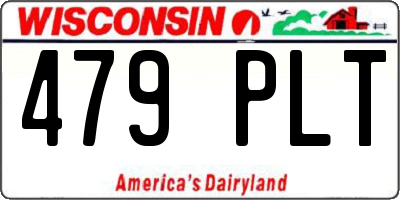 WI license plate 479PLT