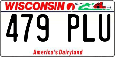 WI license plate 479PLU