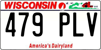 WI license plate 479PLV
