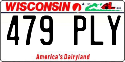 WI license plate 479PLY