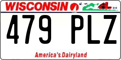 WI license plate 479PLZ