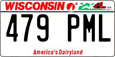 WI license plate 479PML