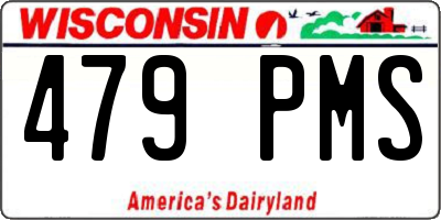 WI license plate 479PMS
