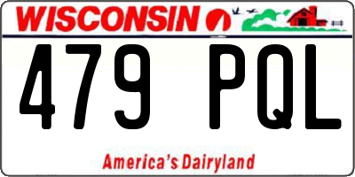 WI license plate 479PQL