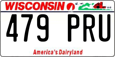 WI license plate 479PRU